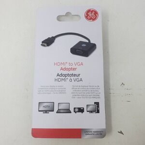 GE HDMI to VGA Adapter Black Video Converter for Laptop Projector HDTV 35841